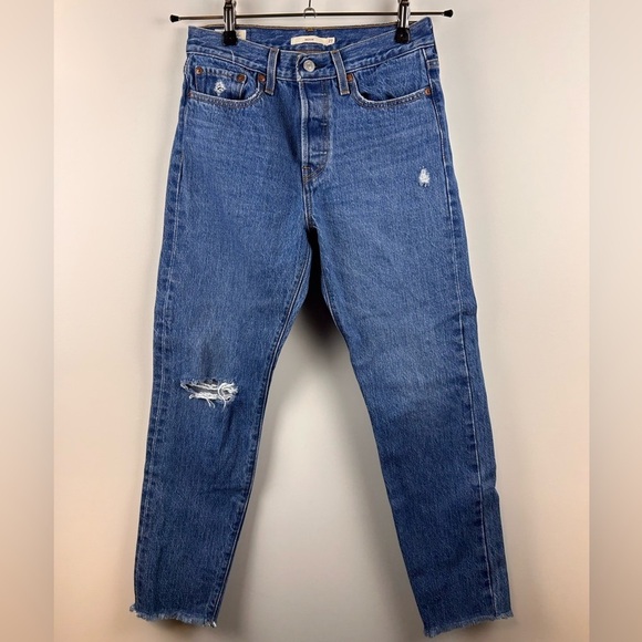 Levi's Denim - Levi’s Wedgie Icon Jeans 27 High Rise Distressed Straight Leg Denim